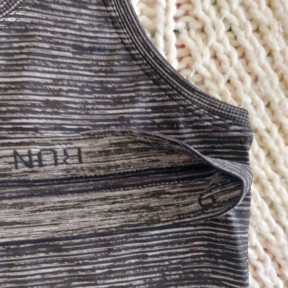 LULULEMON Swiftly Tech Speed Racerback Tank Top - Black White Stripe - Picture 8 of 9